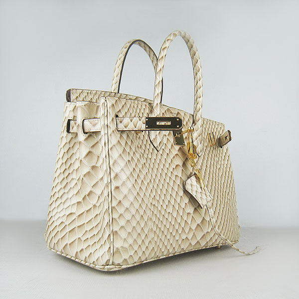 Replica Hermes Birkin 30CM Fish Veins Leather Bag Beige 6088 On Sale